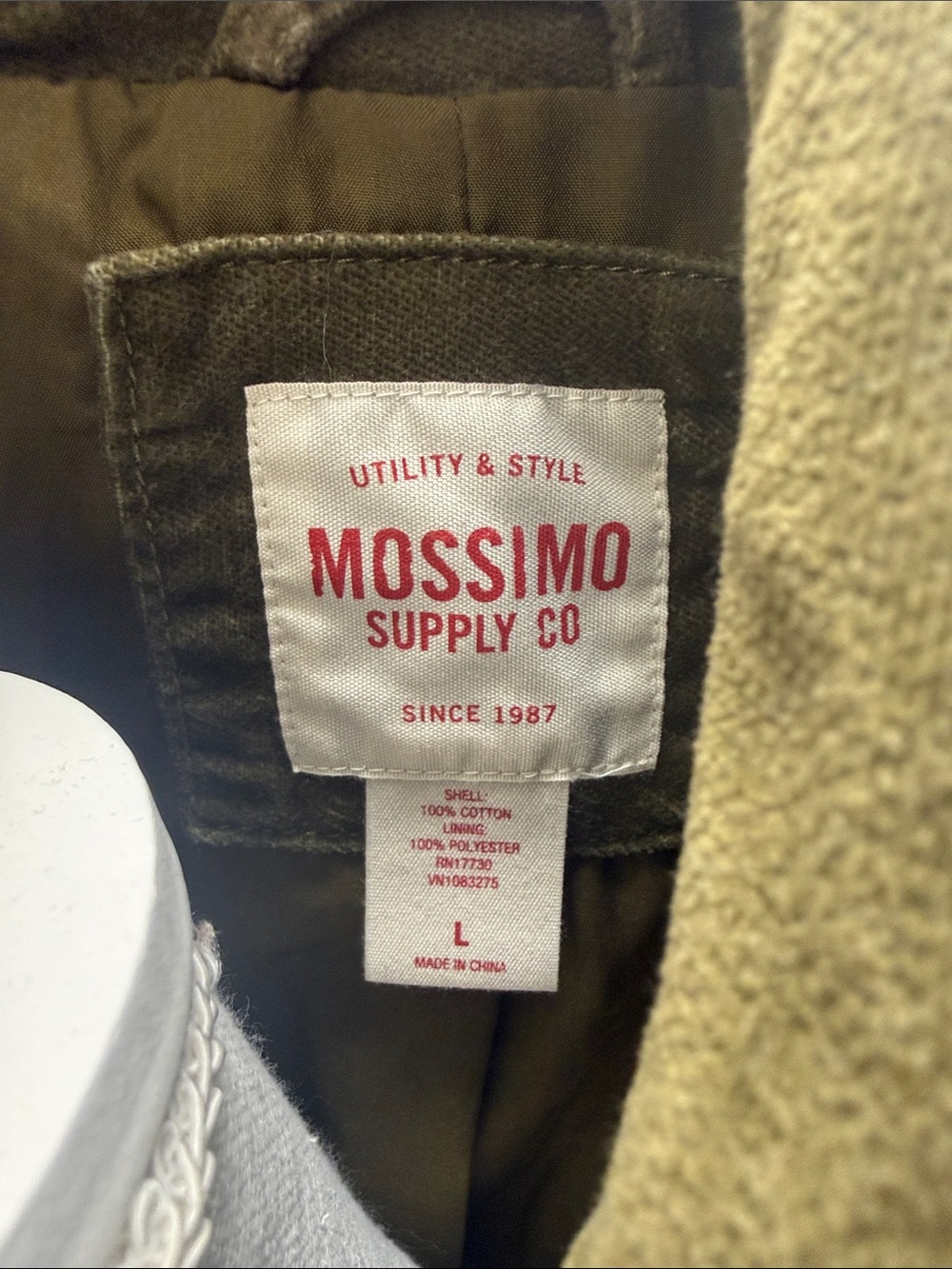 Mossimo Supply Co. Olive Green Double-Breasted Peacoat - Picture 4 of 4